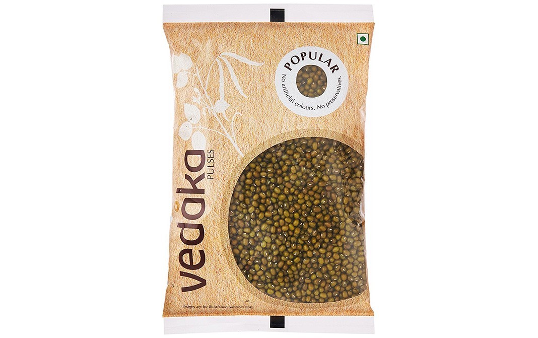 Vedaka Popular Green Moong Whole Sabut   Pack  500 grams